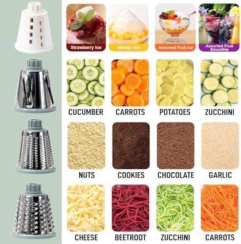 KalraMay Rotary Cheese Grater with Handle, Multifunctional Cheese Shredder