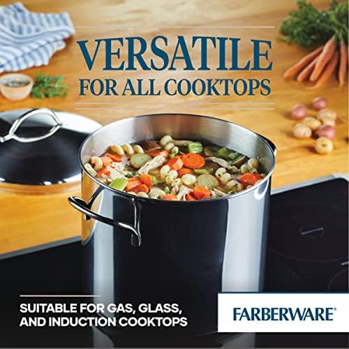 Farberware Classic Series 12 Qt Stainless Steel Stock Pot With Lid, Silver