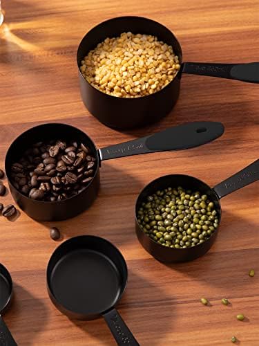 JOYHILL Measuring Cups and Spoons Set 304 Stainless Steel 10-Piece Black