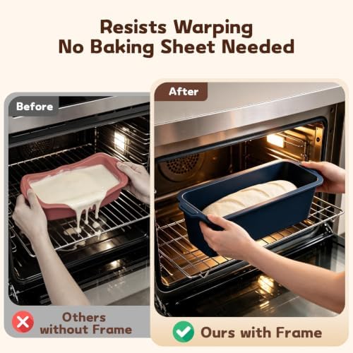 Silicone Long Bread Loaf Pan: 12x4.2x4.5 Inch Homemade Sandwich Baking Mold
