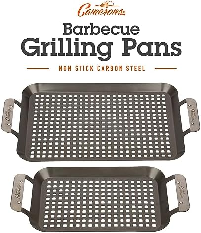 Camerons BBQ Grill Topper Non-Stick Grilling Pans, 2 Pack