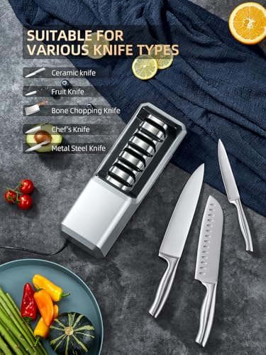 Reemix Electric Knife Sharpener with 4-Stage Sharpening