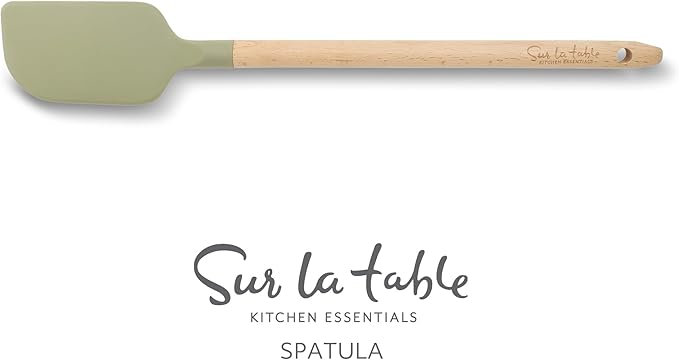 Sur La Table Kitchen Essential Chef's Toolkit Silicone Spatula With Beechwood Handle - Juniper Green