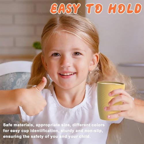 Homienly Plastic Cups Alternative Wheat Straw Drinking Glasses 4-Pack | 12 oz Unbreakable & Reusable Plastic Cups, Microwave Safe | Everyday Kids Tumblers & Kitchen Accessories (Multi-Color)