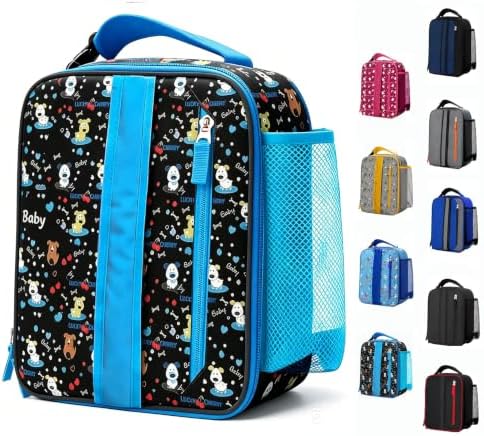 Lunch Box Kids,Cute Cartoon Insulated Lunch bag for Kids Boys Girls Portable Lightweight Small Lunchbox Special Design for school Picnic Outdoor
