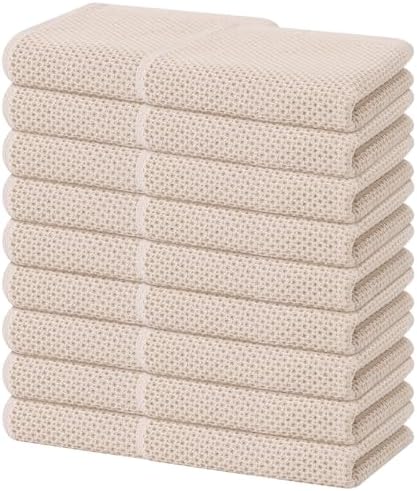 Homaxy 100% Cotton Waffle Weave Kitchen Dish Towels 18-Pack, Beige