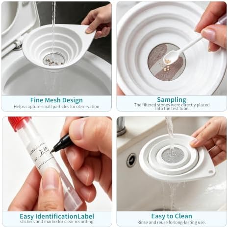 10 PCS Stone Strainer - Foldable & Reusable Pee Funnel, for Men + Women