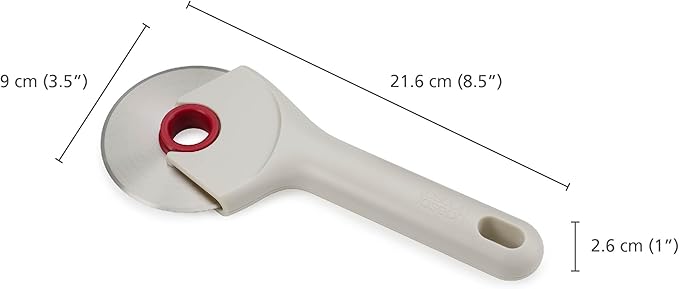 Joseph Joseph Ringo Easy Clean Pizza Wheel Cutter Slicer, Stainless Steel blade, Dishwasher safe
