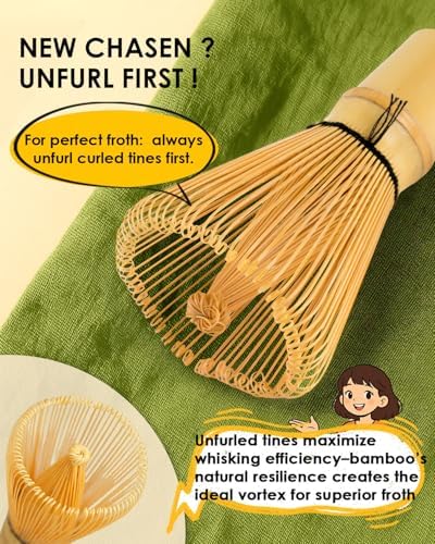 Matcha Whisk Set with 2-pack Bamboo Matcha Whisk, Sifter,Tea Scoop