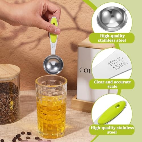 2 Pcs 1 Tbsp (3tsp, 15ml, 1/2oz) Single Measuring Spoon, Stainless Steel Measuring Scoop with Long Handle for Coffee Pet Food Grains Protein Spices Dry Goods