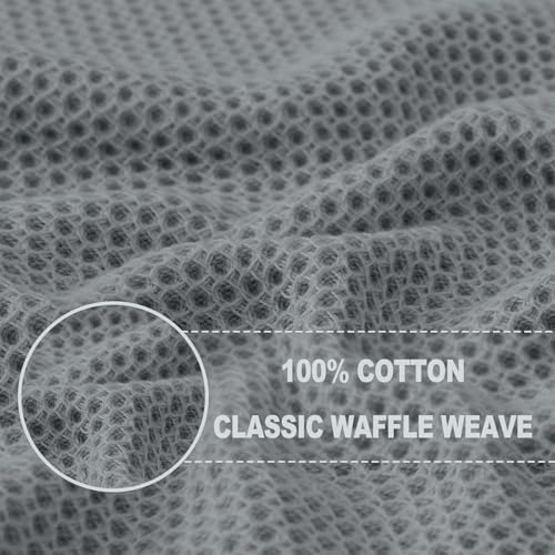 Homaxy 100% Cotton Waffle Weave Kitchen Dish Cloths 24-Pack, Grey