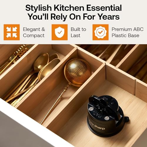 AnySharp – GLOBAL – Easy to Use, Hands Free Knife Sharpener - Black