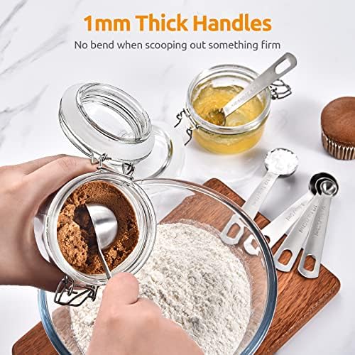 U-Taste 18/8 Stainless Steel Measuring Spoons Set of 8, Teaspoon Tablespoon