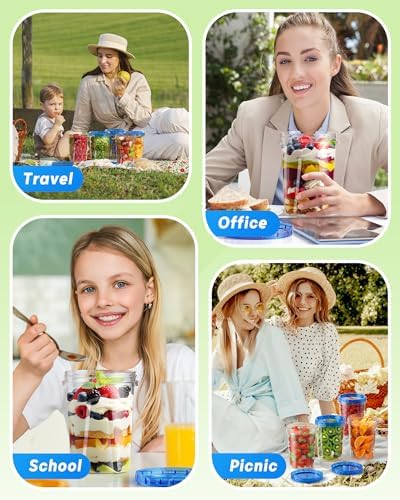 BiuLeon 12 Pack-33oz Freezer Storage Containers, Plastic Food Storage Containers with Twist Top Lids, BPA Free and Reusable Soup Containers with Lid, Microwave and Dishwasher Safe