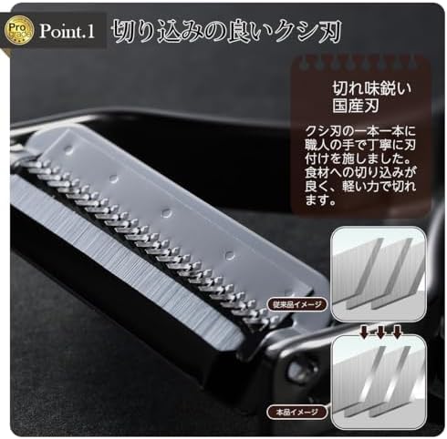 Shimomura Kougyou PG-636 Professional Grade Rapid Tumor Peeler, Dishwasher Safe, Made in Japan, Silver