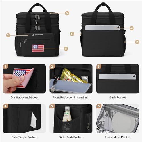 Maelstrom 23L Insulated Lunch Box, Expandable Double Deck Cooler Bag