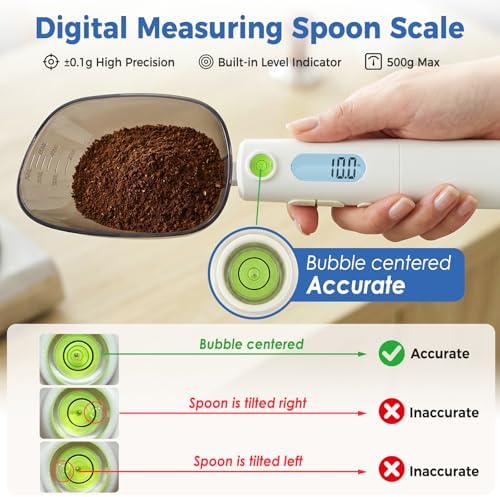 Digital Measuring Spoon Scale Rechargeable, 0.1g High Precision Gram Spoon