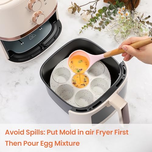 CAKETIME Silicone Muffin Pan for Air Fryer Oven, 7 Cups, 2 Pack