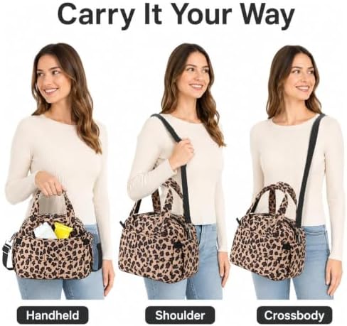 CAMTOP Lunch Box for Women Men Insulated Lunch Bag Lunch Tote Bag Leakproof Thermal Cooler Large Capacity for Travel Work School Picnic (Leopard Khaki Plaid, Medium)