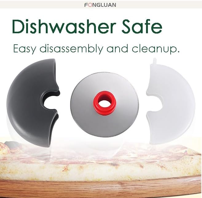 Pizza Cutter Wheel Set of 2 - Pizza Slicer with Protective Blade Cover - Premium Spuer Sharp 18/8 Stainless Steel