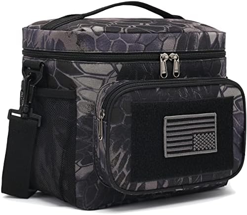 FlowFly Tactical Lunch Bag Large Insulated Lunch Box Cooler Tote for Men, Women with MOLLE/PALS Webbing(Typhon, Medium)