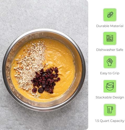 OCS Parts 4-Pack 1.5 Quart Stainless Steel Mixing Bowls