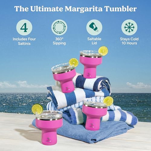REDUCE Saltini 16oz Margarita Tumbler - Insulated Cocktail Glass - 4 Pack