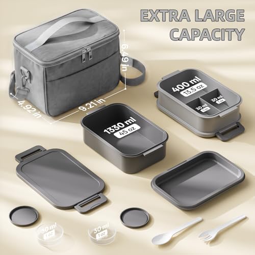 Bento Box adults Lunch Box Containers for Men with Lunch Bags Leak Proof