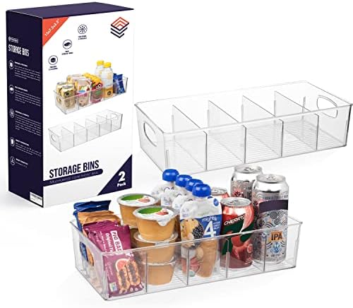 ClearSpace Pantry Storage Bins with Removable Dividers, XL, 2 Pack