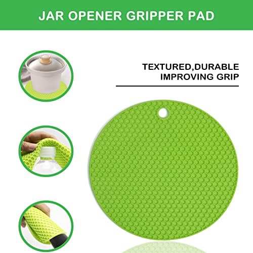Jar Opener for Weak Hands, Seniors with Arthritis, 5 in 1 Multi Function Bottle Opener Lid Opener For Arthritic Hands with Non Slip Rubber Jar opener Gripper Pad and Corkscrew Wine Opener(GREEN)