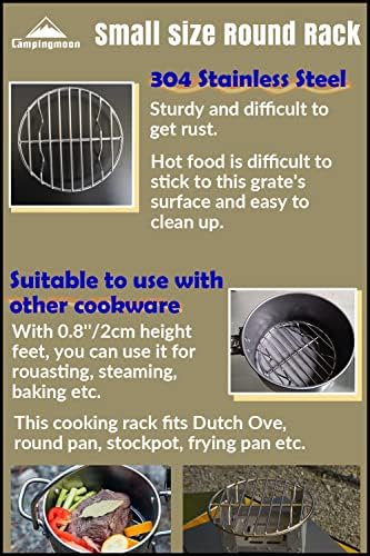 CAMPINGMOON φ4.9-inch Round Stainless Steel Cooking Grid Grill Fits for Backpacking Pocket Stove W13