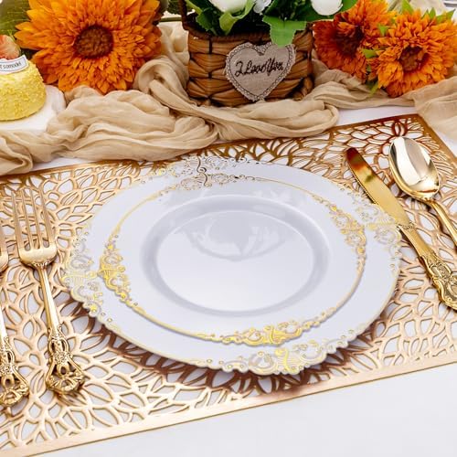 300PCS Gold Plastic Silverware Bulk for Parties & Weddings