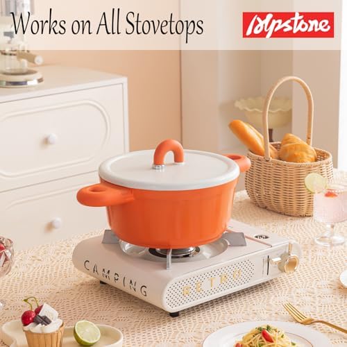 Alpstone 5QT Nonstick Stock Pot with Lid, Orange