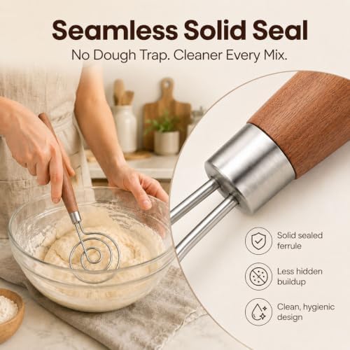 Danish Dough Whisk, 3.5mm 304 Stainless Steel Bread Mixer for Sourdough