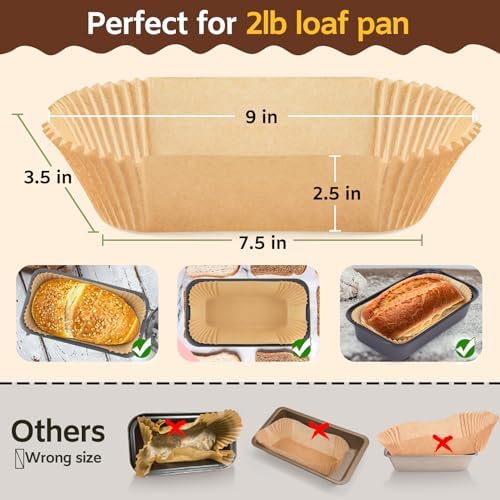 Loaf Pan Liners, 150PCS Bread Pan Liners 9x5 Inch, Non-Stick Loaf Pan Parchment Liners for Baking Bread, Pre Formed Parchment Paper Liner for Baking Toast, Cakes, Banana Breads, Sourdough Bread