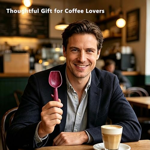 Purpleheart Coffee Scoop,Wooden Coffee Bean Measuring Spoon,10g Capacity,Natural Wood Coffee Scoop for Tea,Sugar & Powder,Rustic Kitchen Gift for Coffee Lovers