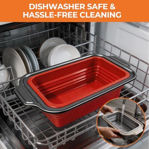 2-Pack Collapsible Silicone Loaf Pans & Oven Mitts, Bread Pan