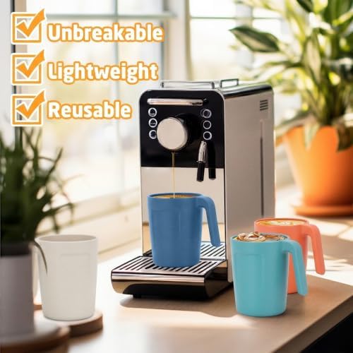 Wheat Straw Coffee Mugs Set of 6, Drinking Cups16 OZ - Multicolor