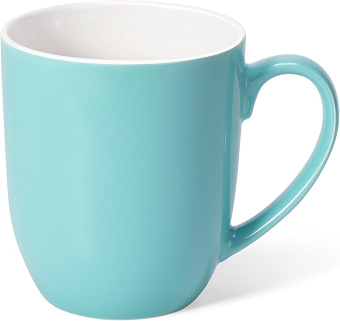 Urbanstrive 16 oz Large Coffee Mugs Set of 4 Ceramic Coffee Mug White Coffee Cups Tea Cups Idea Gift for Women Men House Warming Gifts New Home Office, Blue 4 Pack