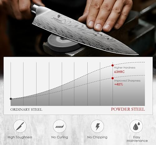 16 Pieces Knife Set, Knife Block Set in Powder Steel, Ultra Sharp