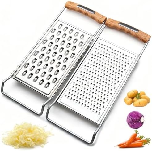 2 Pack Stainless Steel Handheld Grater Set,Coarse & Fine Kitchen Zester