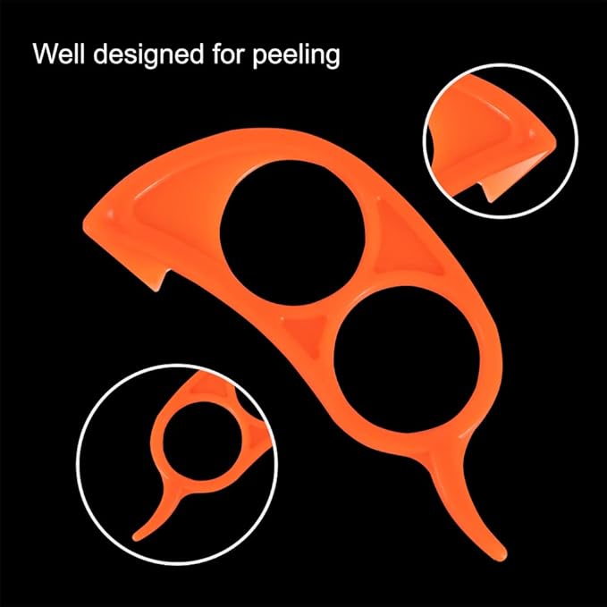 Premium Plastic Orange Peeler Lemon Citrus Peel Cutter Vegetable Slicer Fruit Tools (Long Handle Type Orange 2 Pack;Mouse Type random color 1 Pack）