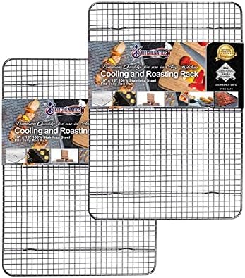 KITCHENATICS Jelly Roll Cooling Rack Stainless Steel Oven Safe Set of 2