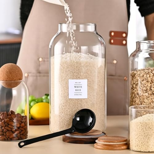 Large Glass Jar with Lid,（1Gallon/4000ML） Airtight Storage Container for Kitchen Countertop, Pantry, Coffee, Tea, Flour, Walnuts and Candy