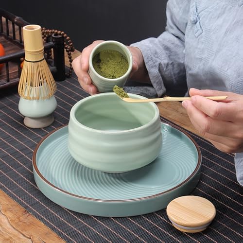 Ceramic Matcha Whisk Holder Stand for Bamboo Matcha Chasen (Light Green)
