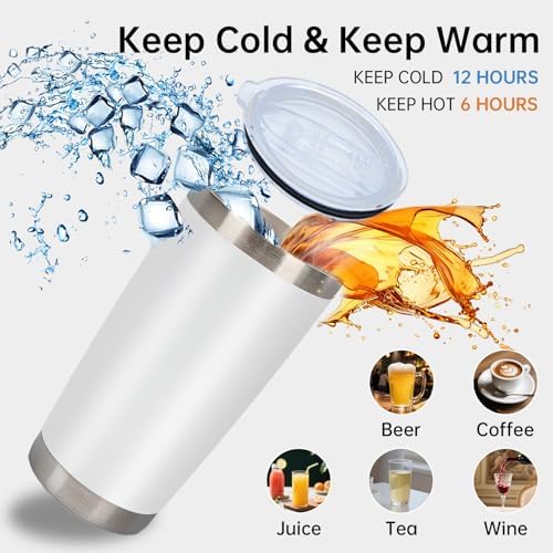 IEOVIEE 32 Pack 20oz Stainless Steel Insulated Bulk Tumblers with Lid&Straw