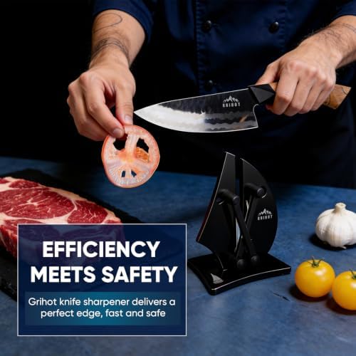 VN3 Professional Knife Sharpener | 3-Action Tungsten Carbide, Black