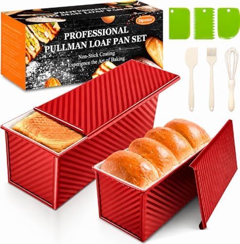 Bread Loaf Pan with Lid-2Pack, 2.2LB & 1LB