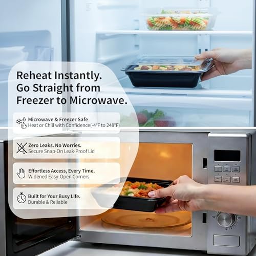 60 Pack 24 oz Plastic Meal Prep Containers with Lids,Microwave Safe