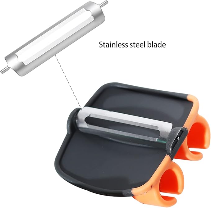 4Pcs Palm Fruit Peeler, Silicone Finger Grips Peeler, Finger Potato Peeler, Hand Vegetable Peeler with Comfortable Rubber Finger Grip for Pumpkin Carrot Cucumber Potato Peeling